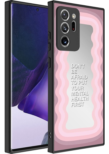 Samsung Galaxy Note 20 Ultra Kılıf Aynalı Desenli Kamera Korumalı Parlak Mirror Kapak - Ayna