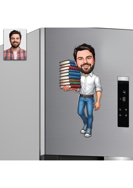 Kitap Kurdu Tasarımlı Buzdolabı Magneti