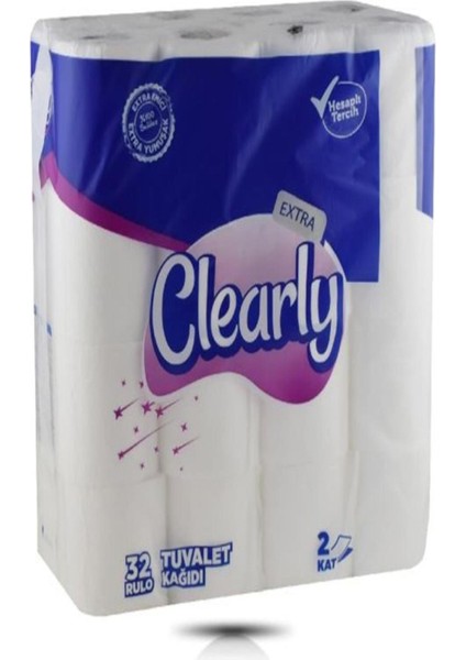 Clearly 32 Li Tuvalet Kağıdı (Kırmızı Ambalaj)