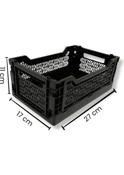 4'lü Mini Box Katlanır Kasa Siyah Beyaz | Çok Amaçlı Organizer Düzenleyici 5 Litre