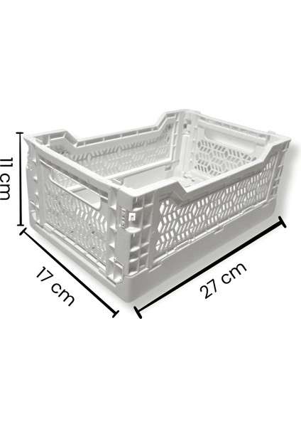 4'lü Mini Box Katlanır Kasa Beyaz | Çok Amaçlı Organizer Düzenleyici 5 Litre