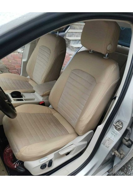 Volkswagen Passat B8 2015 2021 Arası Arka Sırt 2+1 Arka Sırt Kolcaklı Model Krem Taytüyü Krem Deri