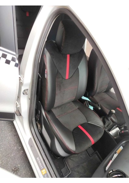 Clio 4. Uyumlu Arka Sırt 2+1 Siyah Taytüyü Siyah Deri Karışımı Kırmızı Ip Kırmızı Şerit fiyatları