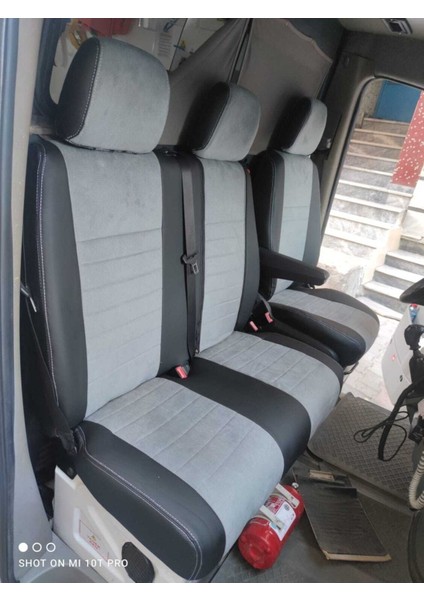 Mercedes Sprinter 2009. 2013 Arası 2+1 3 Kişilik Gri Taytüyü Siyah Deri Karışımı Gri Ip Uyumlu fiyatları