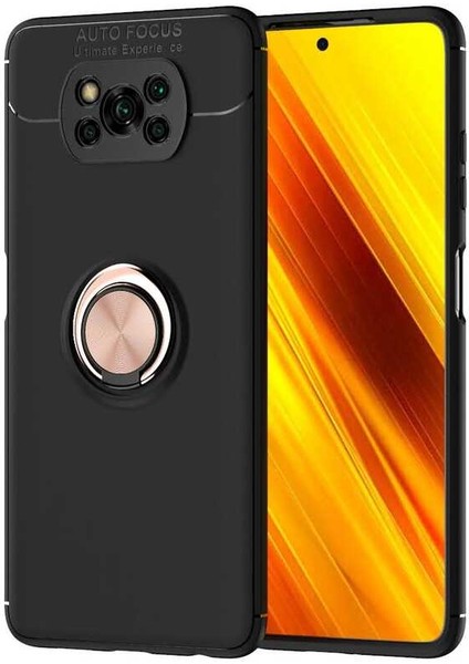 Xiaomi Poco X3 Kılıf Ravel Silikon Kapak - Siyah - Rose Gold