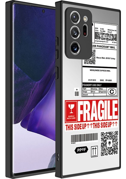Samsung Galaxy Note 20 Ultra Kılıf Aynalı Desenli Kamera Korumalı Parlak Mirror Kapak - Fragile