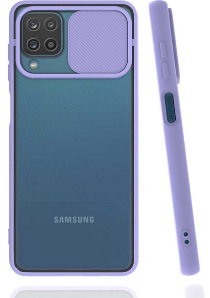 Samsung Galaxy A12 Kılıf Lensi Kapak - Lila