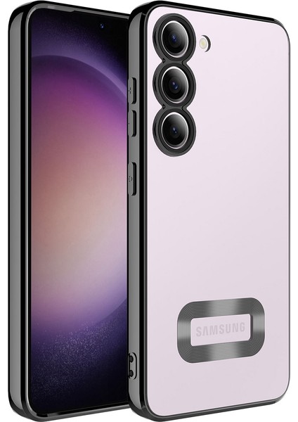 Samsung Galaxy S23 Plus Kılıf Kamera Korumalı Logo Gösteren Omega Kapak - Siyah