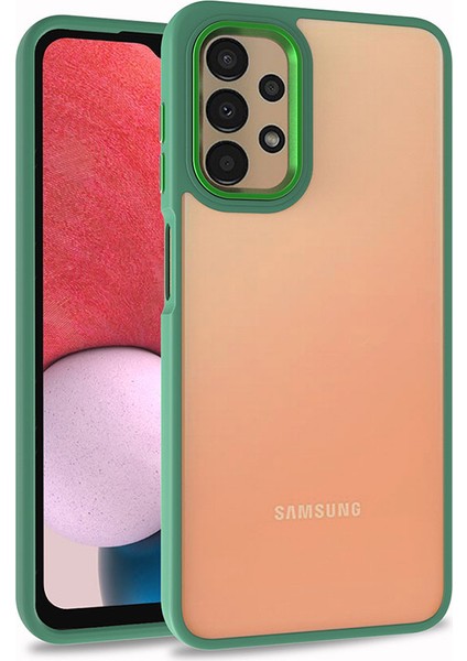 Samsung Galaxy A13 4g Kılıf Flora Kapak - Yeşil
