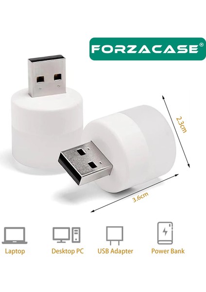 Mini USB LED Lamba Taşınabilir Adaptör Bağlantı, Powerbank Bağlantı Mini LED - FC710