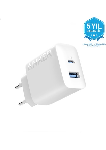 Usb-C + Usb-A Çift Portlu Şarj Cihazı - A2348 - Beyaz