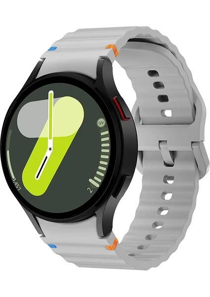 Samsung Galaxy Watch 4 5 6 7 Fe 40 40 44 Classic 42 43 46 47 mm Kordon Dekoratif Örgü Çizgili Spor Silikon Kayış