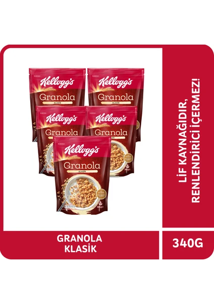 Granola Klasik Kahvaltılık Gevrek 340 gr x 5 Adet