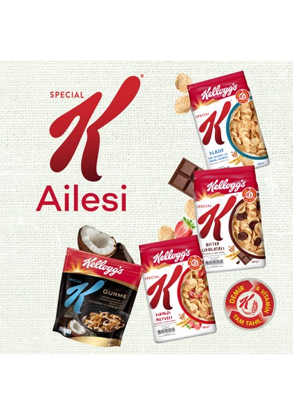 4lü Special K Paketi,çikolatalı,kırmızı Meyveli,gurme ve Sade Kahvaltılık Gevrek
