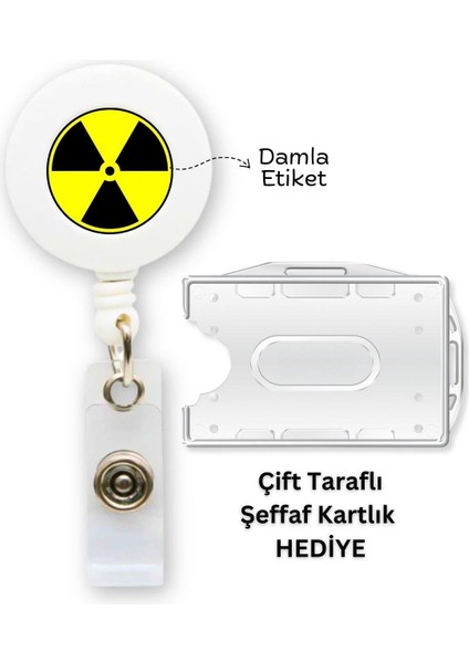 Radyoloji Damla Etiket Yoyo Yaka Kartlığı Yatay Dikey Kart Koruyucu