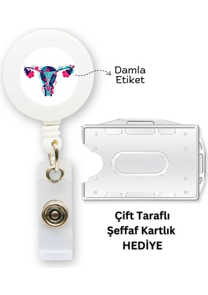 Uterus Yoyo Yaka Kartlığı Yatay Dikey Kart Koruyucu