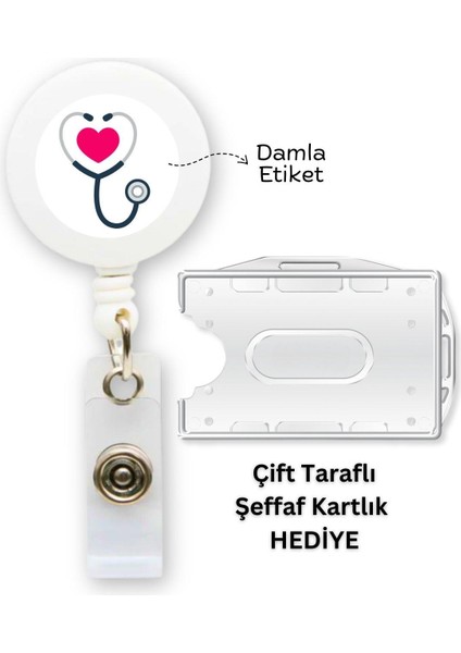 Stetoskop Yoyo Yaka Kartlığı Yatay Dikey Kart Koruyucu