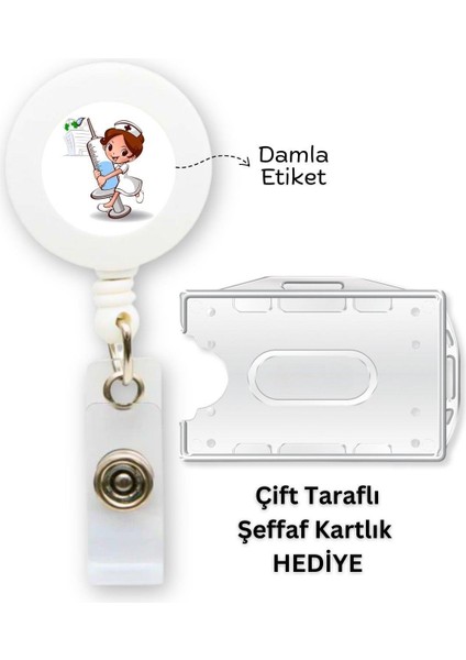 Hemşire Şırınga Yaka Kartlığı Yatay Dikey Kart Koruyucu