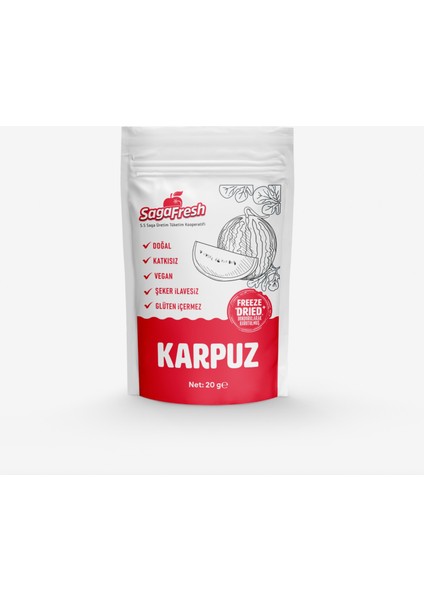 3'lü Dondurularak Kurutulmuş Karpuz Dilimleri 3x20 gr
