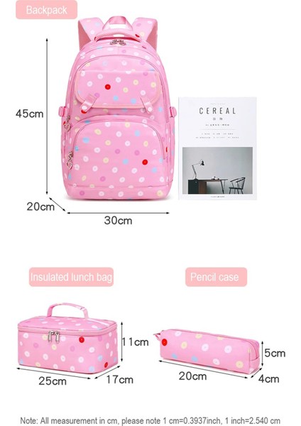 Kız Çocuk 3'lü Okul Çanta Seti Okul Sırt Çantası, Termos Özellikli Beslenme Çantası ve Kalemlik Siyah OSÇ2288 indirimleri