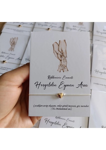Kişiye Özel Kart Tasarımlı Kalp Şans Bileklik Hediyeliği (Söz,nişan,düğün,nikah,doğum,doğumgünü,bekarlığa Veda..) 24 Adet