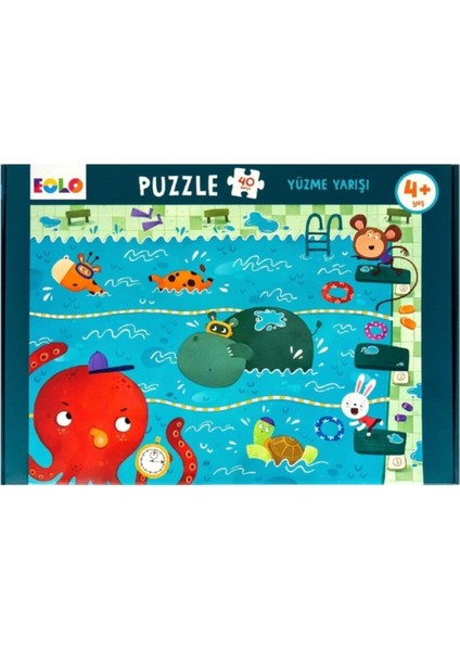 40 Parça Yer Puzzle – Yüzme Yarışı
