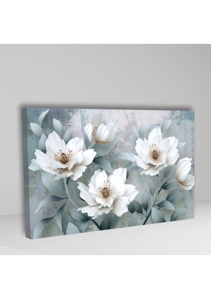 Tekli Yatay Kanvas Duvar Tablosu Çizgisel Dekoratif Çiçekler fiyatları