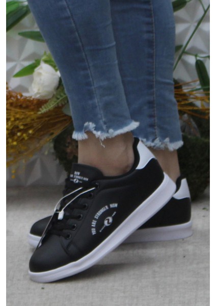 Row Lena Siyah Beyaz Rahat Hafif Sneaker Kadın Spor Ayakkabı modelleri
