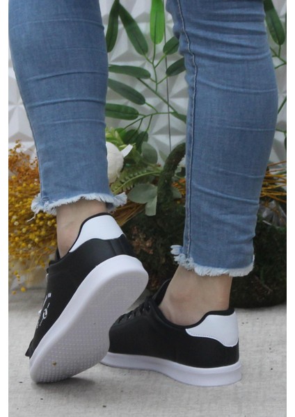 Row Lena Siyah Beyaz Rahat Hafif Sneaker Kadın Spor Ayakkabı fırsatları