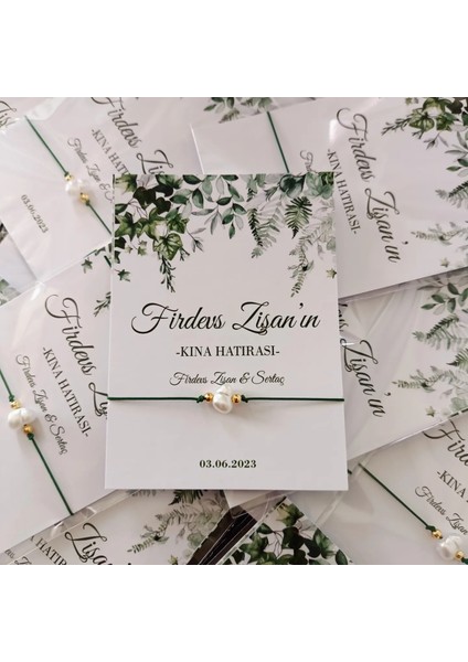 Kişiye Özel Kart Tasarımlı Inci Bileklik Hediyeliği (Söz,nişan,düğün,nikah,doğum,doğumgünü,bekarlığa Veda..) 50 Adet