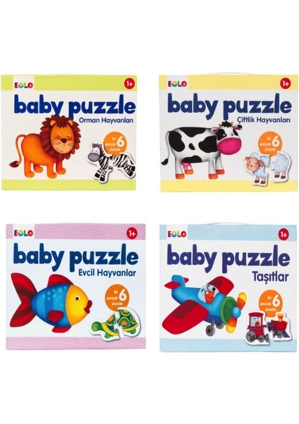 Baby Puzzle 4 Lü Set ( Çiftlik Hayvanları - Evcil Hayvanlar - Taşıtlar - Orman Hayvanları )