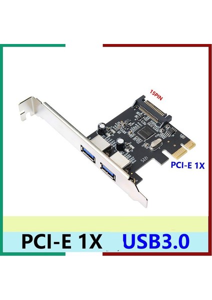 Pci-E Express USB 3.0 Hub 2 Port Molex Sata Çoklayıcı Çoğaltıcı