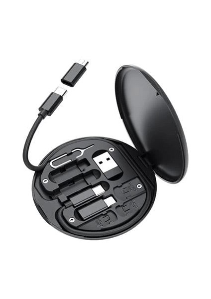 60W Destekli Kablo Kutusu Seyahat Kablo Seti 5'i 1 Arada USB Type-C Şarj Kablosu Seti