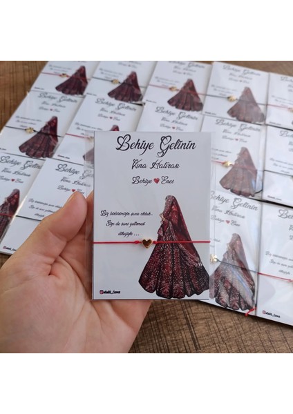 Kişiye Özel Kart Tasarımlı Kalp Şans Bileklik Hediyeliği (Söz,nişan,düğün,nikah,doğum,doğumgünü,bekarlığa Veda..) 50 Adet