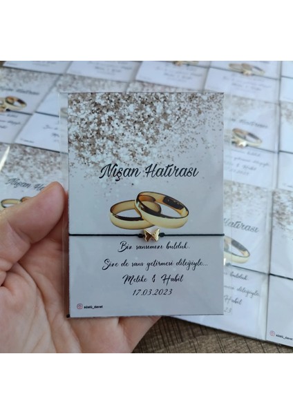 Kişiye Özel Kart Tasarımlı Kelebek Şans Bileklik Hediyeliği (Söz,nişan,düğün,nikah,doğum,doğumgünü,bekarlığa Veda..) 50 Adet