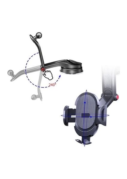 Güçlü Vantuzlu Araç Içi Konsol Üstü Telefon Tutucu Aparat