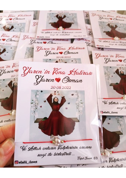 Kişiye Özel Kart Tasarımlı Inci Bileklik Hediyeliği (Söz,nişan,düğün,nikah,doğum,doğumgünü,bekarlığa Veda..) 50 Adet