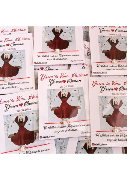Kişiye Özel Kart Tasarımlı Inci Bileklik Hediyeliği (Söz,nişan,düğün,nikah,doğum,doğumgünü,bekarlığa Veda..) 50 Adet fiyatları