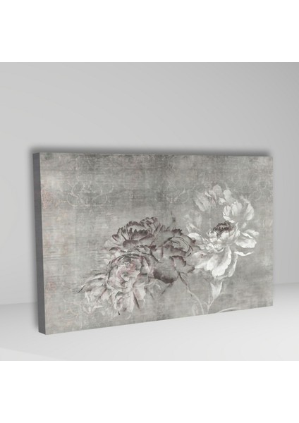 Tekli Yatay Kanvas Duvar Tablosu Dekorasyon Mavi Pembe Çiçek fiyatları