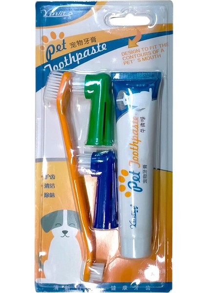 Kedi Köpek Diş Macun 5 Parça Ağız Plak Tartar Koku Giderici Parmak Fırça