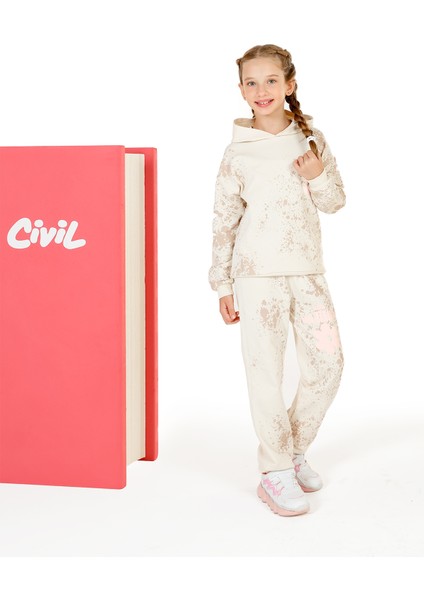 Kız Çocuk Sweatshirt 6-9 Yaş Fil Dişi