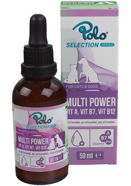 Kedi Köpek Multivitamin Mineral Multı Power Vıt A, Vıt B7, Vıt B12 A Vitamini, B7 Vitamini, B12 50 ml