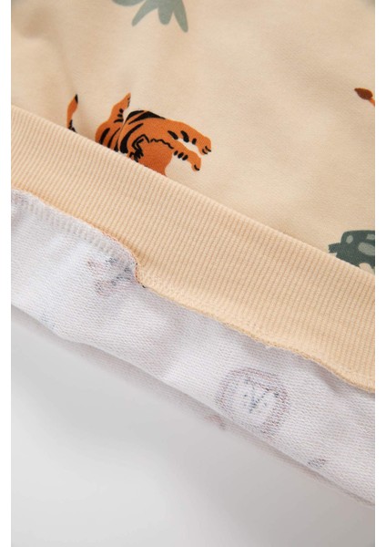 Erkek Bebek Bisiklet Yaka Baskılı Sweatshirt D2931A524AU