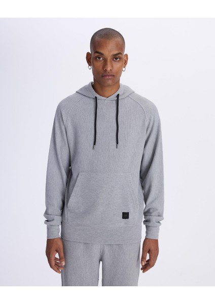 Rana Erkek Gri Oversize Fit Hoodie