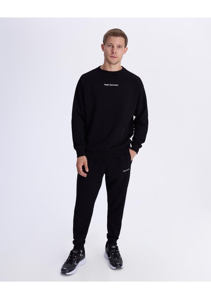 Authentic Alec Erkek Siyah Comfort Fit Sweatshirt