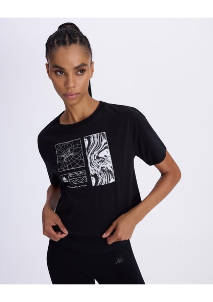 Authentic Asty Kadın Siyah Comfort Fit Tişört fiyatları