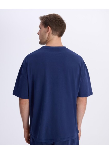 Authentic Italy T-Shirt Erkek Mavi Comfort Fit Tişört fırsatları