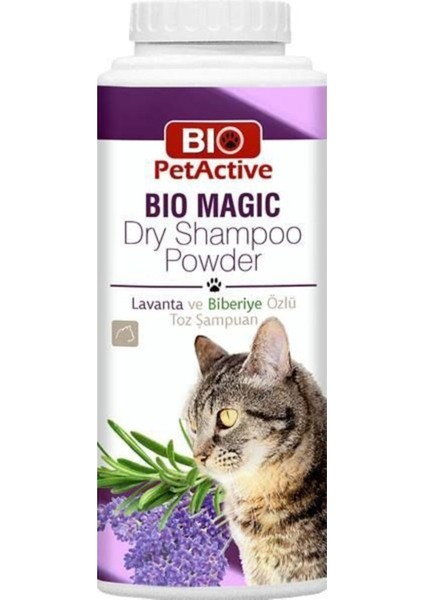 Dry Magic Shampoo Kedi Durulama Gerektirmeyen Toz Şampuan Kuru Yıkama Lavanta Biberiye 150 gr