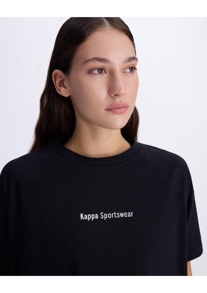 Authentic Angelou Kadın Siyah Comfort Fit Tişört fiyatları