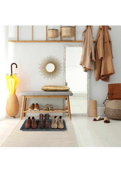 1 Parça 50837 Çok Amaçlı Ayakkabı Tepsisi, 35x75x3 Cm Gri Akrilik